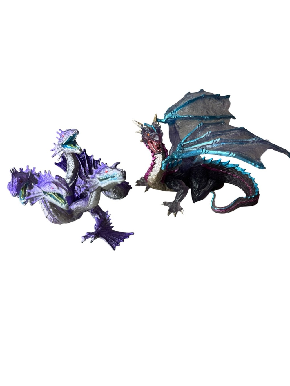 Fantasy Dragon Figurine Set - Purple Hydra (Safari 2012) and Cloud Dragon
